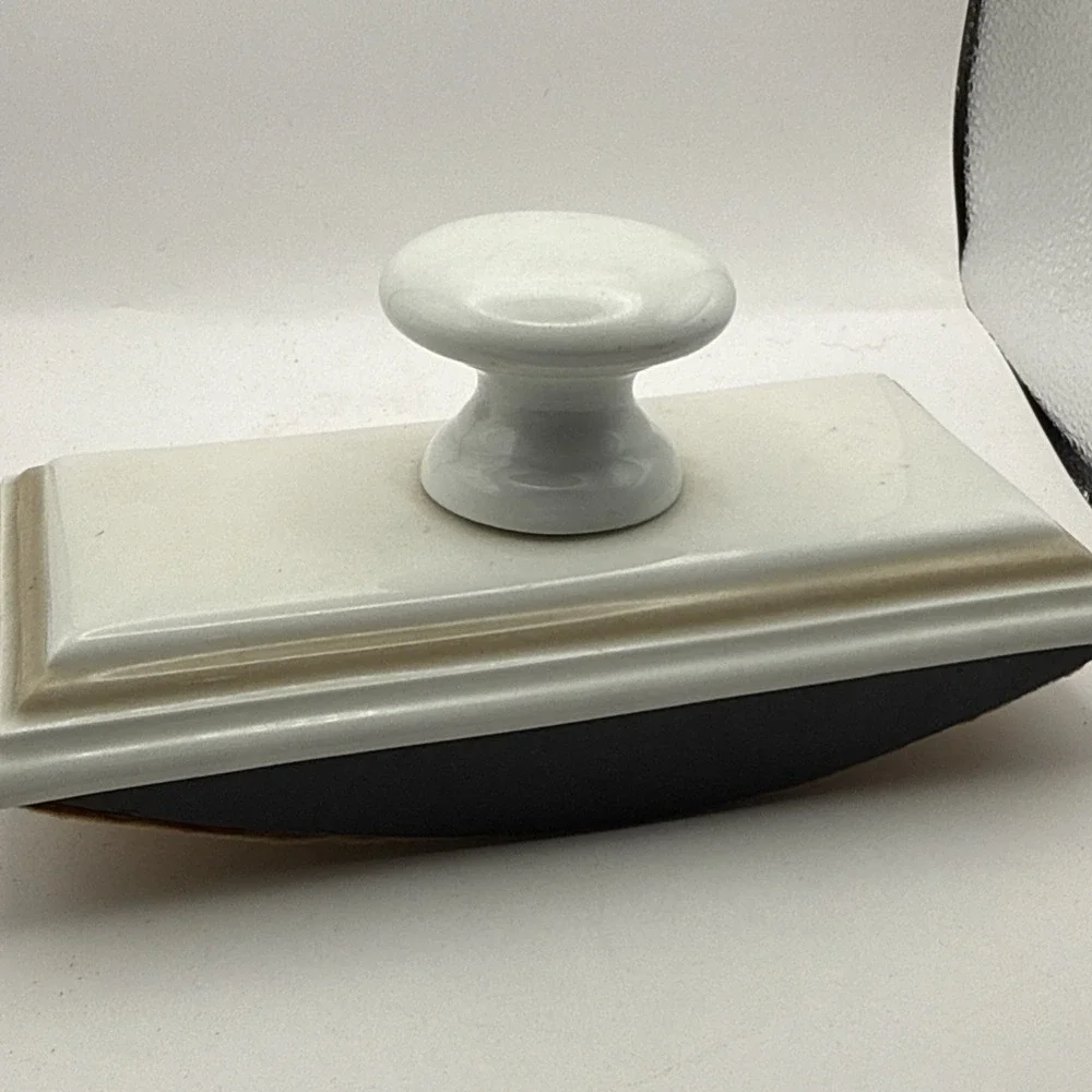 Vintage Porcelain Rocker Ink Blotter Desk Accessory